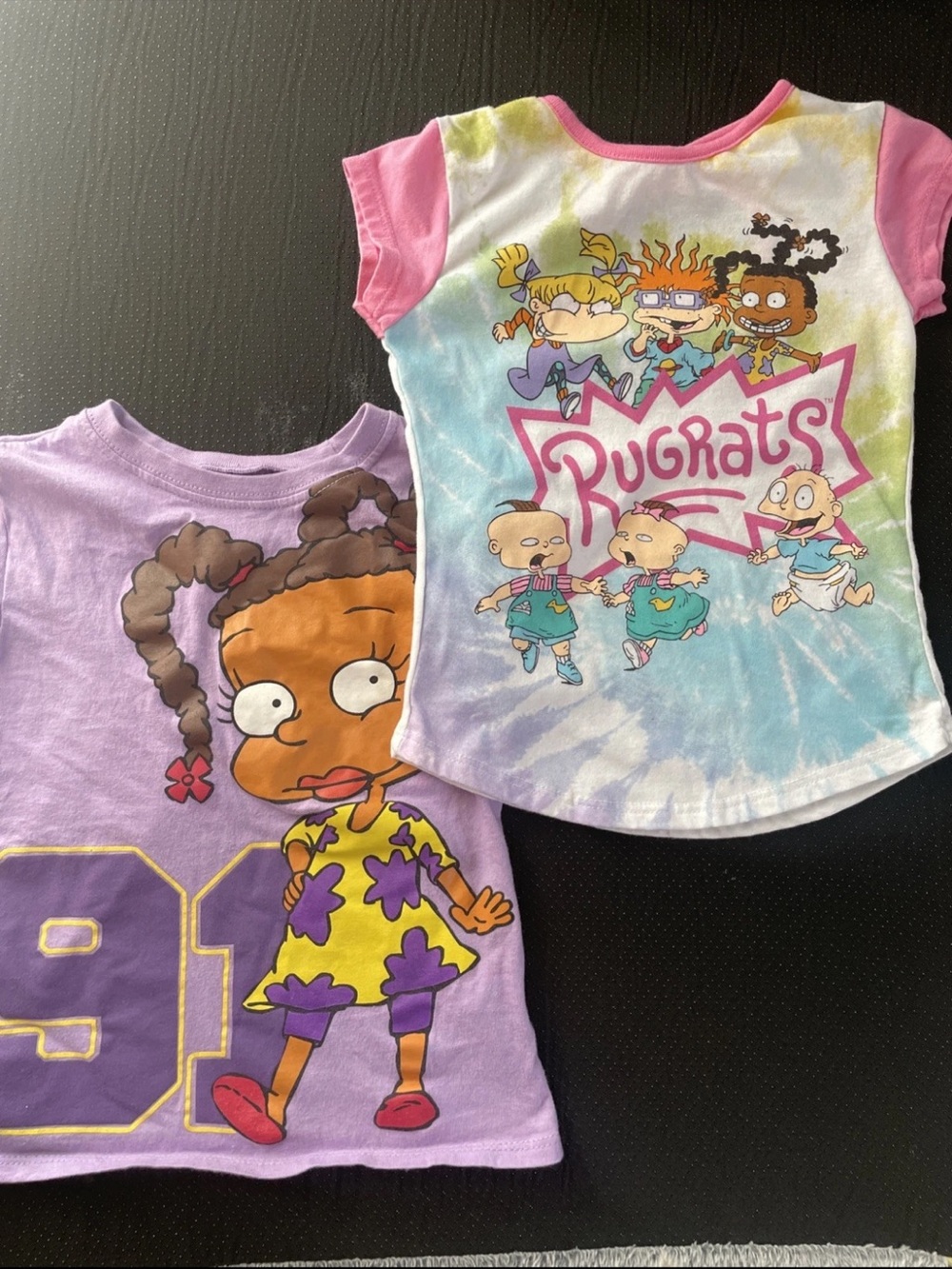 Nickelodeon Girls Rugrats Tie-Dye Pink & Blue Graphic Tee